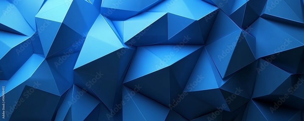 Blue Geometric Surface with Tetrahedrons. High Tech, Atmospheric Wallpaper. Blue Geometric Surface with Tetrahedrons. High Tech, Atmospheric Wallpaper.