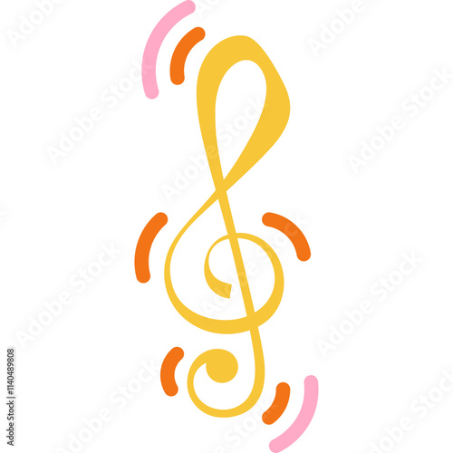 g clef music note vibrate or move like rhythm or cadence flat icon