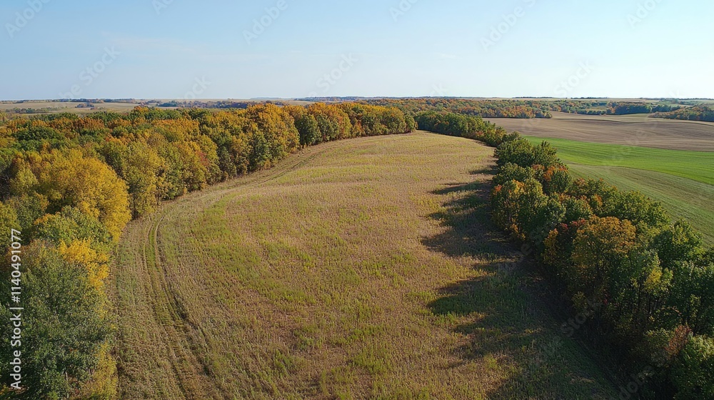 Fototapeta premium A field with trees and grass