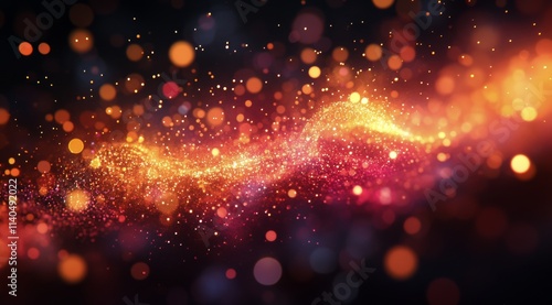 Stunning cosmic abstraction with vibrant colors and luminous particles in a d...