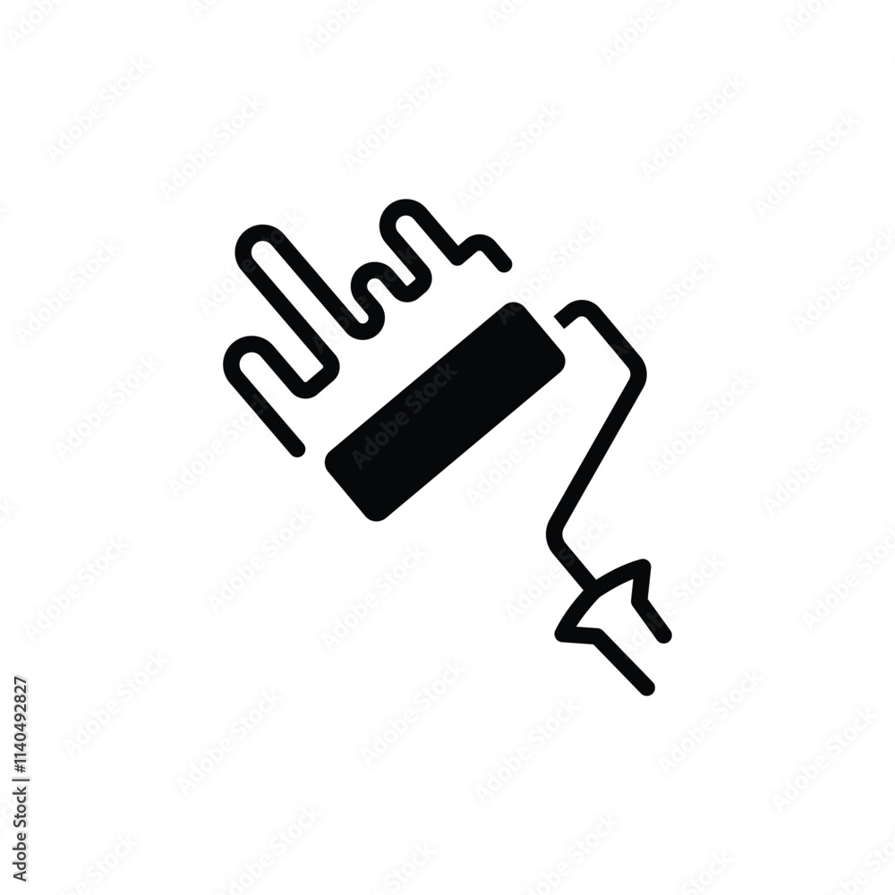 Paint roller solid icon vector design good for web or mobile app Paint roller solid icon vector design good for web or mobile app