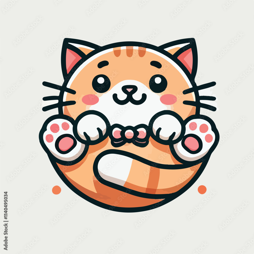 logo cute cat, vector, illustration logo cute cat, vector, illustration
