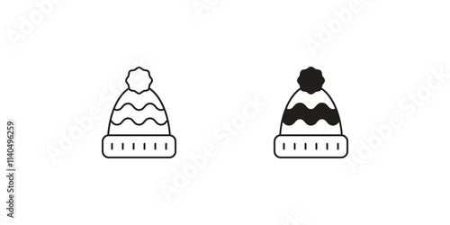 Hat set icon with white background vector stock illustration