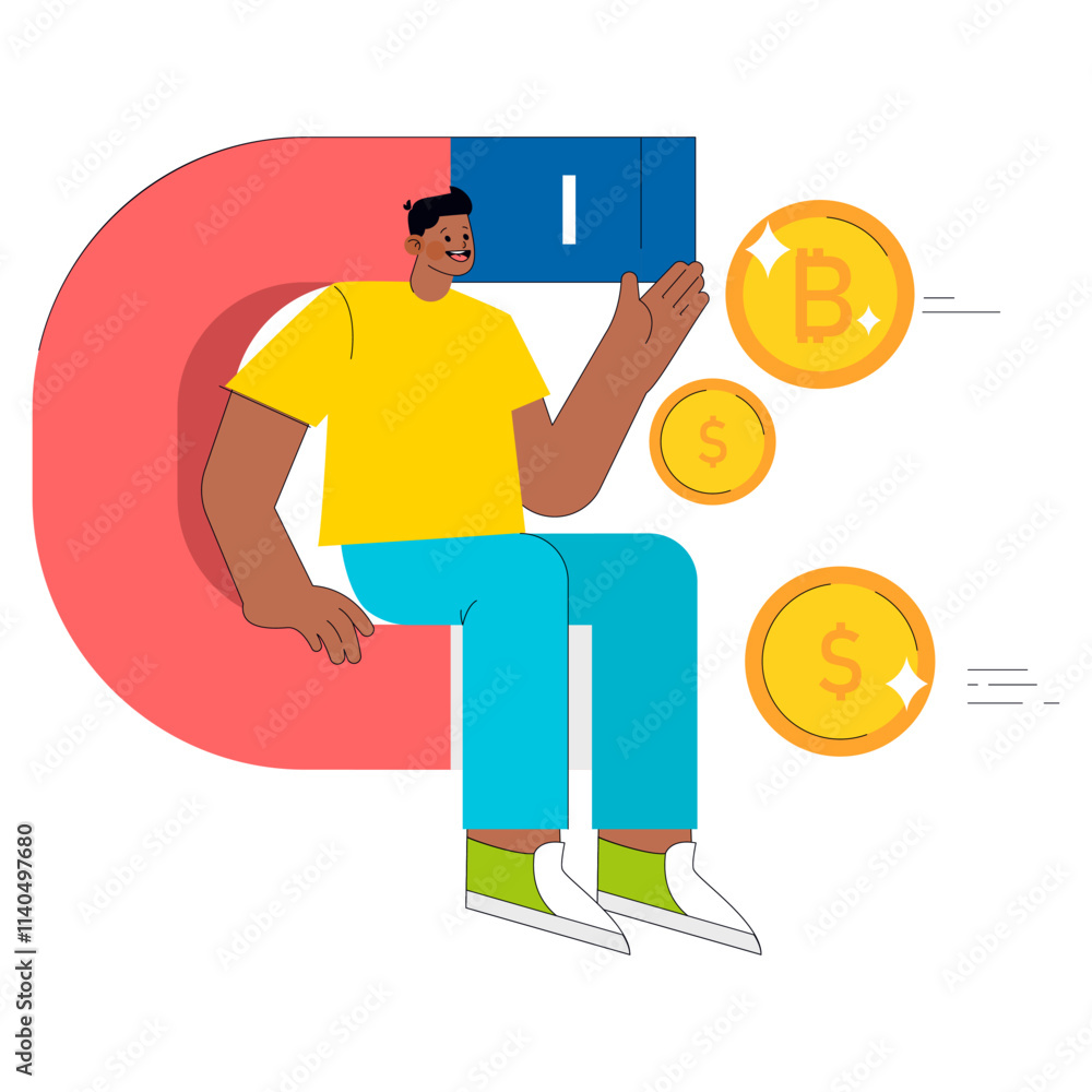 Young Businessman. Flat Vector Illustration Young Businessman. Flat Vector Illustration