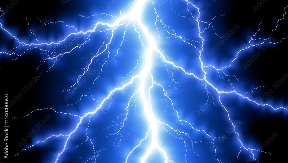 A Striking Image Of Blue Lightning Bolts Across The Night Sky A Striking Image Of Blue Lightning Bolts Across The Night Sky
