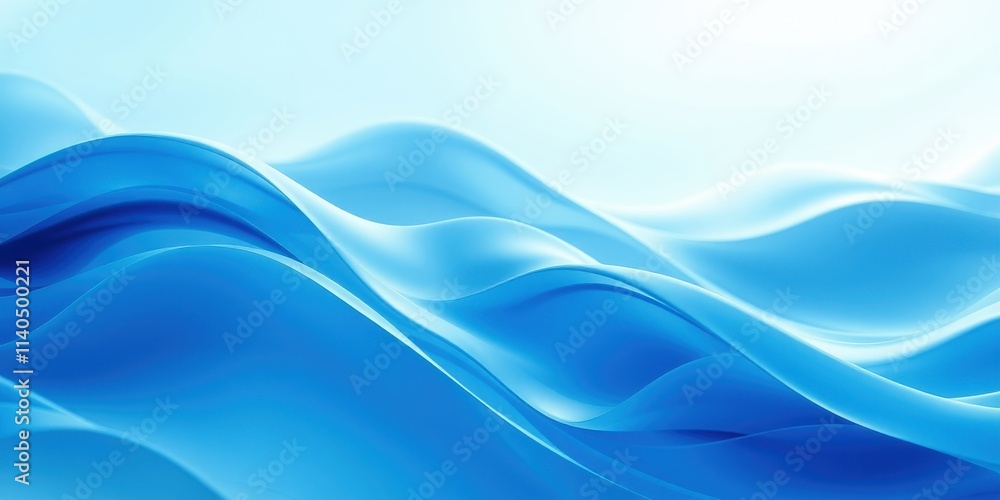 Abstract Blue Wave Background, Smooth Flowing Curves, Serene Design Abstract Blue Wave Background, Smooth Flowing Curves, Serene Design