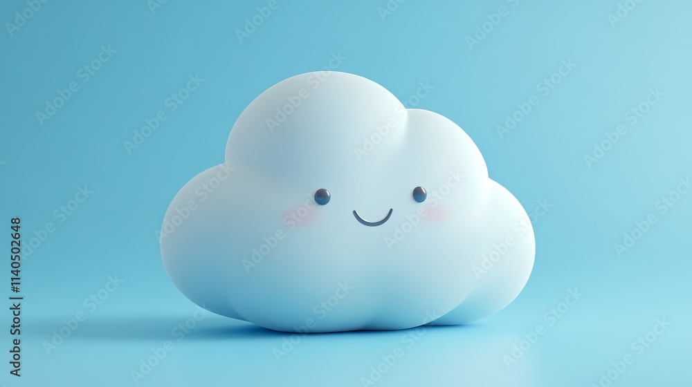 Adorable Light Blue Cloud Character Design - A Whimsical Digital Art Piece Adorable Light Blue Cloud Character Design - A Whimsical Digital Art Piece