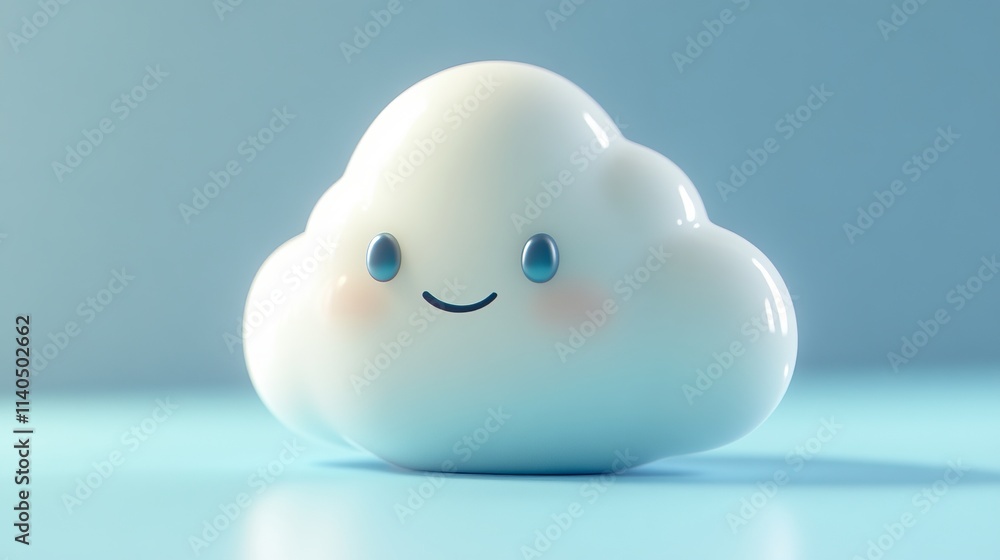 Whimsical Cute Cloud Character Design - A Delightful Digital Art Piece Whimsical Cute Cloud Character Design - A Delightful Digital Art Piece