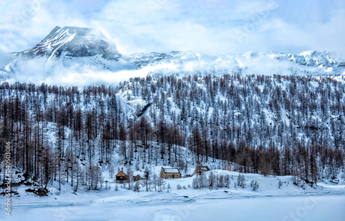 snow covered mountains photo