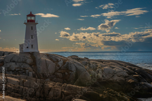 Peggy's Cove at dusk, winter