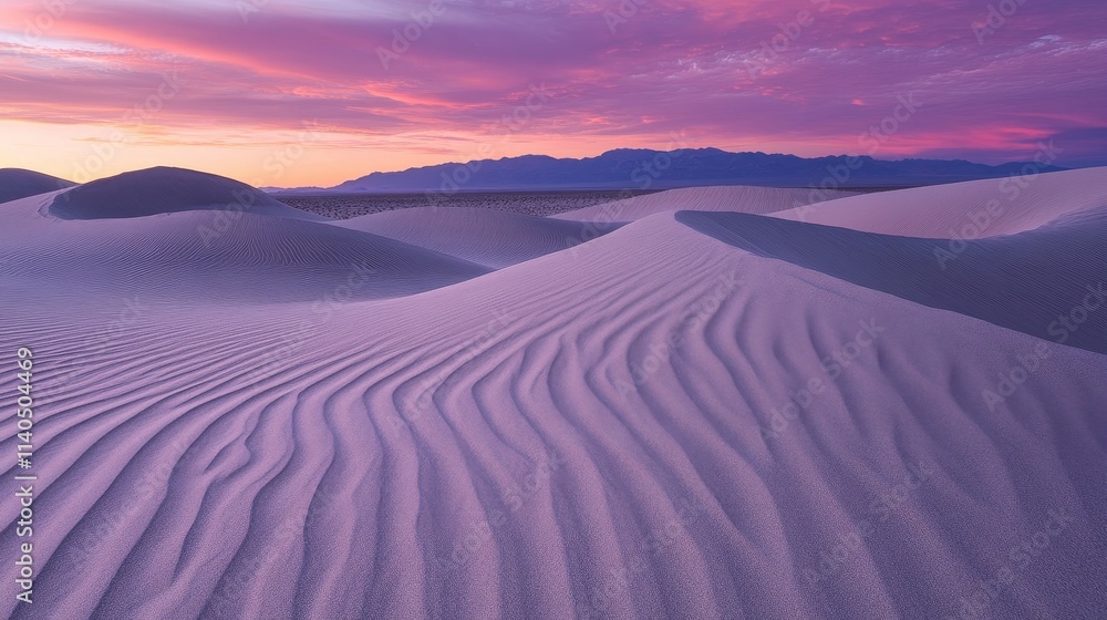 Serene desert landscape at sunset with gentle sand dunes and colorful sky. Serene desert landscape at sunset with gentle sand dunes and colorful sky.