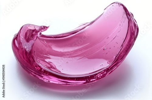 Colorful translucent substance glistening with bubbles on a white background