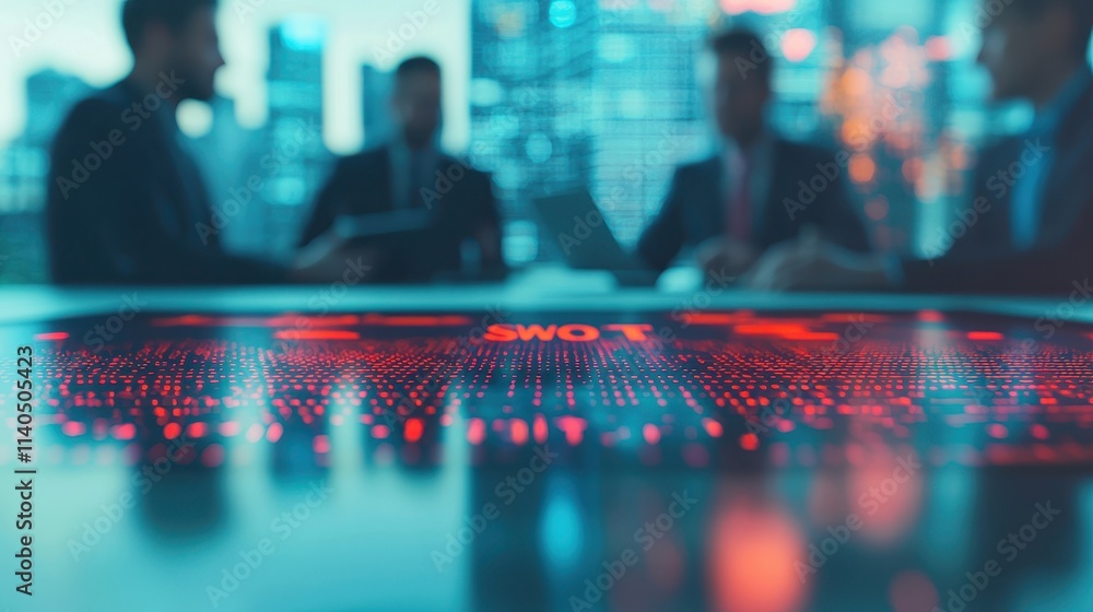 Risk analysis method. Business professionals discuss strategies with a digital interface in a modern office setting. Risk analysis method. Business professionals discuss strategies with a digital interface in a modern office setting.