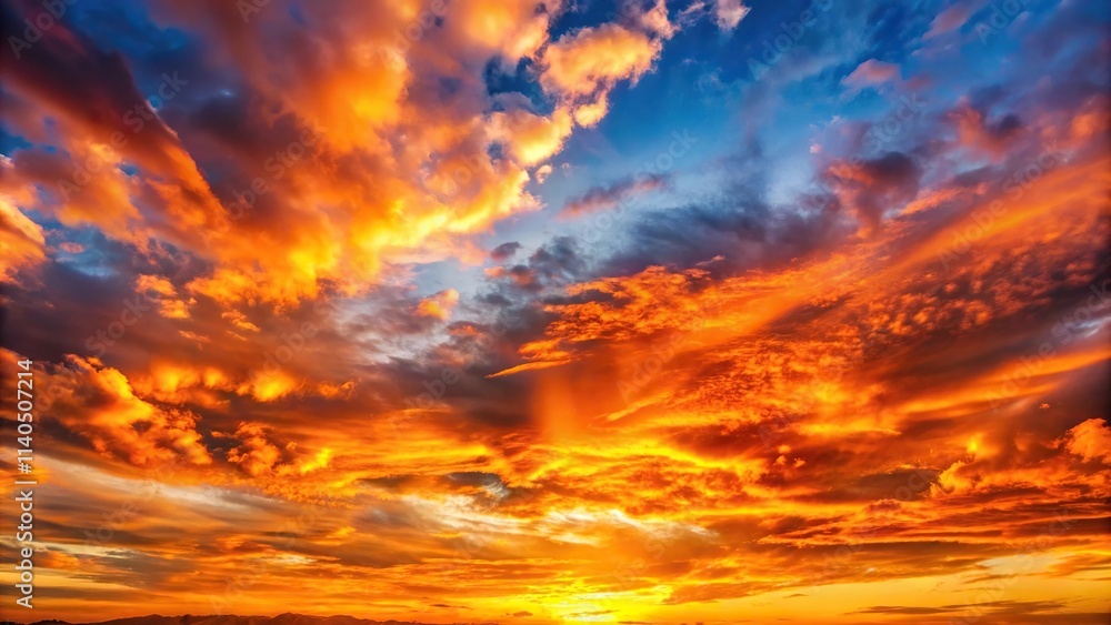 Obraz premium Sunset sky with orange clouds