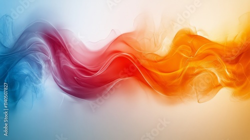 Colorful abstract waves flowing smoothly in vibrant hues of purple, pink, and...