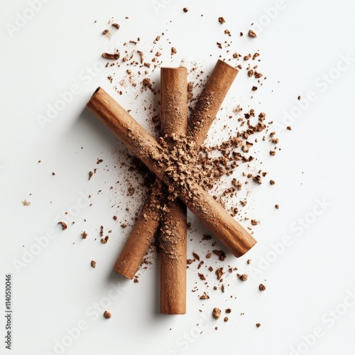 Freshly ground cinnamon sticks create a vibrant swirling effect in the air