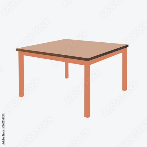 wooden table isolated on white