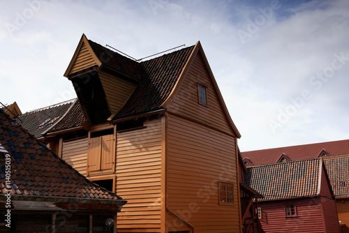 The characteristic houses of the city of Bergen in Norway photo