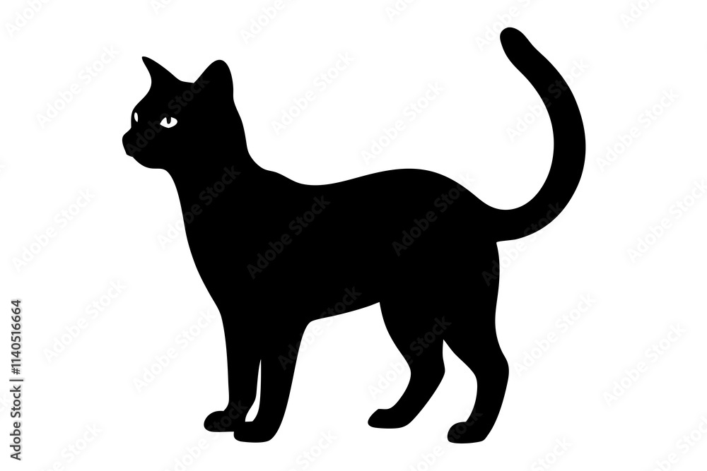 Silhouette of a rabbit sitting with long ears upright. Silhouette of a rabbit sitting with long ears upright.