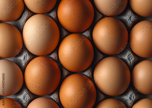 Brown Eggs Arranged In A Cardboard Carton photo