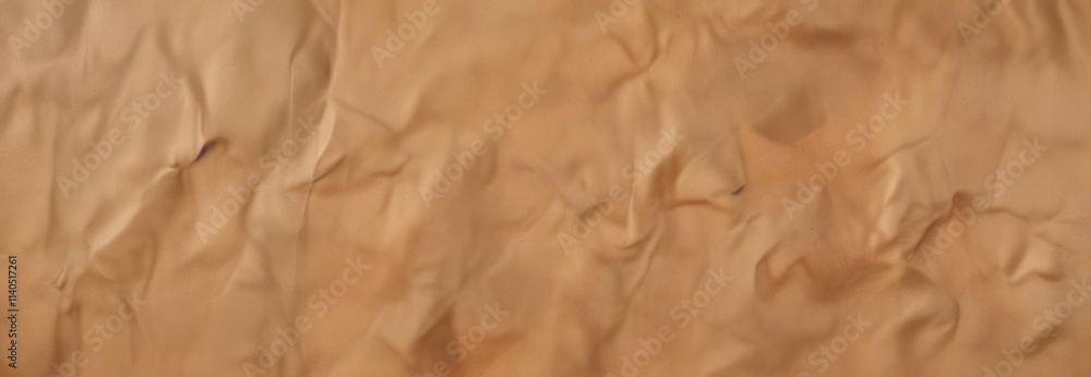 Fototapeta premium Earthy tone brown paper surface with visible creases, creased paper, paper wear and tear, paper folds