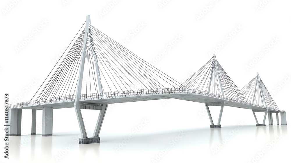 Fototapeta premium Modern Cable-Stayed Bridge Structure