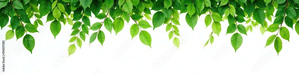 Exotic liana plant vines hanging green leaves isolated on white background, isolated, nature Exotic liana plant vines hanging green leaves isolated on white background, isolated, nature