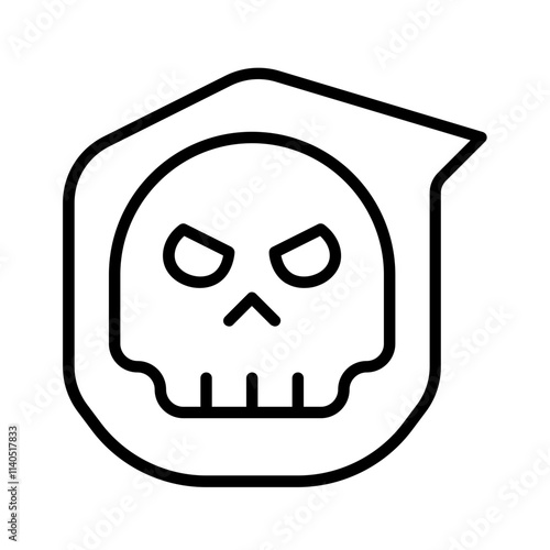 gangster devil icon with thin style, perfect for user interface projects