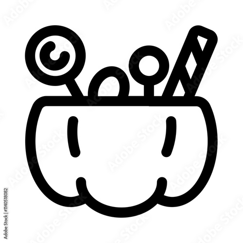 candy collection icon with line style, perfect for user interface projects