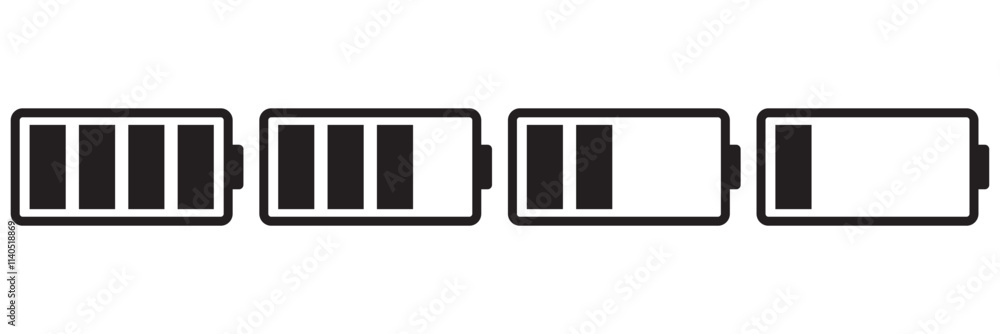 Battery Icon vector illustration isolated on white background. Battery Icon vector illustration isolated on white background.