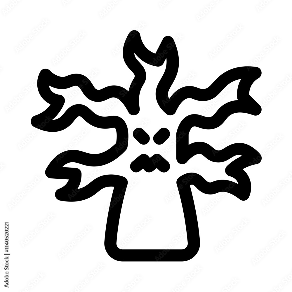 monster tree icon with line style, perfect for user interface projects monster tree icon with line style, perfect for user interface projects