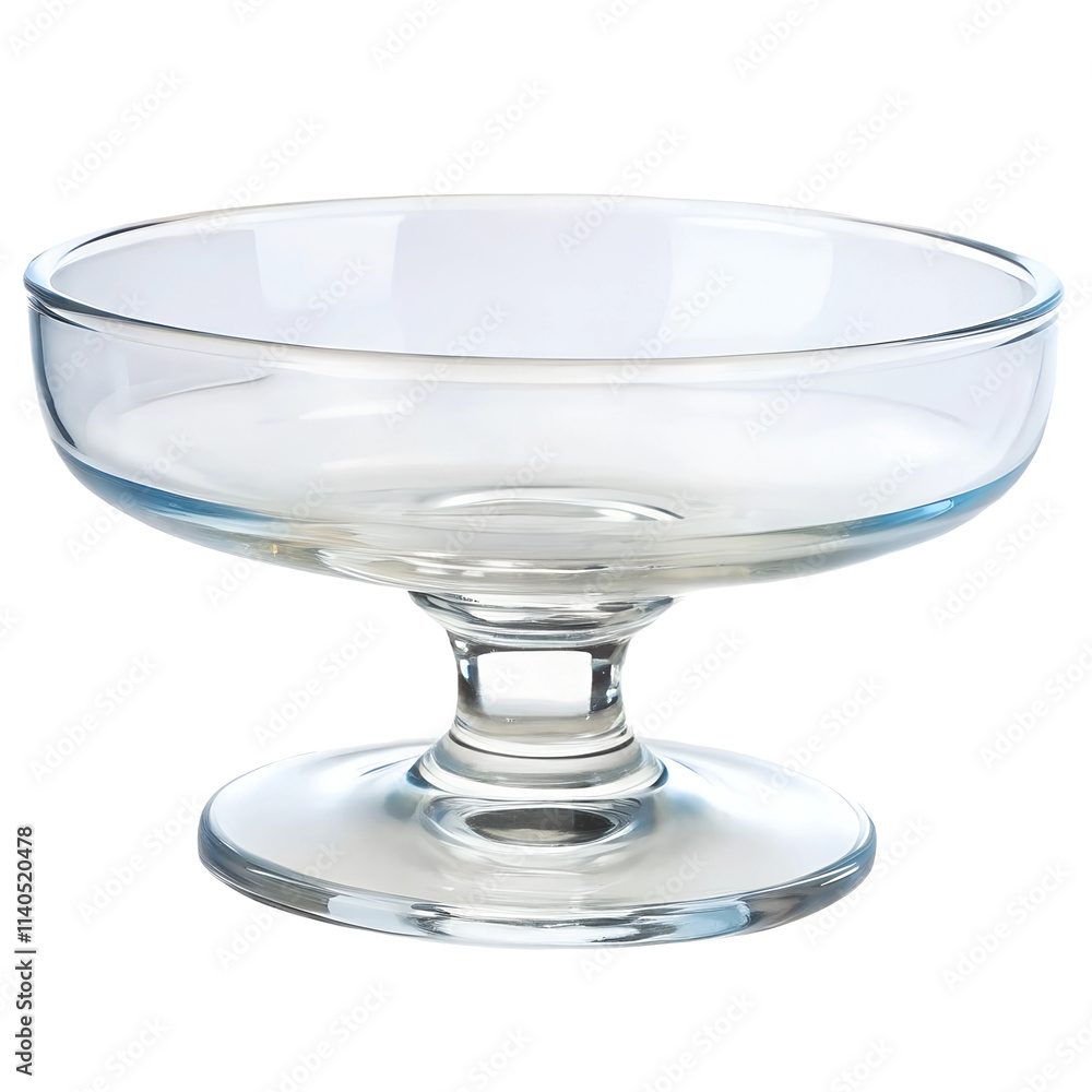 Dessert glass - A small, transparent glass dish with a stem, perfect for serving desserts like mousse or pudding. Hovering on a transparent background, shadow-free. Dessert glass - A small, transparent glass dish with a stem, perfect for serving desserts like mousse or pudding. Hovering on a transparent background, shadow-free.