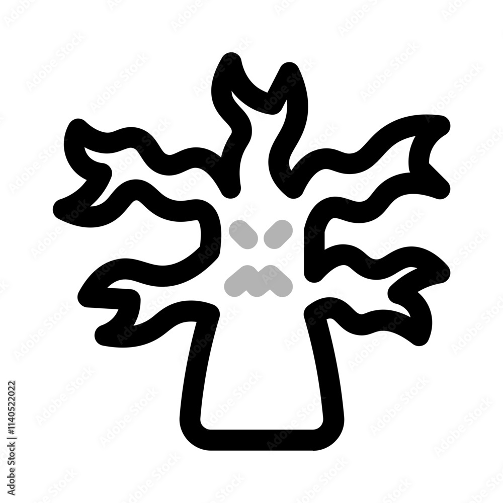 monster tree icon with duoline style, perfect for user interface projects monster tree icon with duoline style, perfect for user interface projects