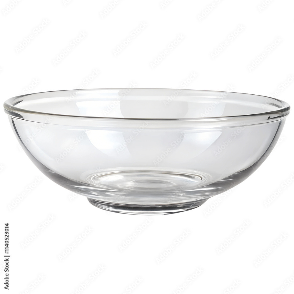 Serving bowl - A wide, deep transparent glass bowl, ideal for serving large portions of food. Suspended in mid-air on a transparent background with no shadows. Serving bowl - A wide, deep transparent glass bowl, ideal for serving large portions of food. Suspended in mid-air on a transparent background with no shadows.
