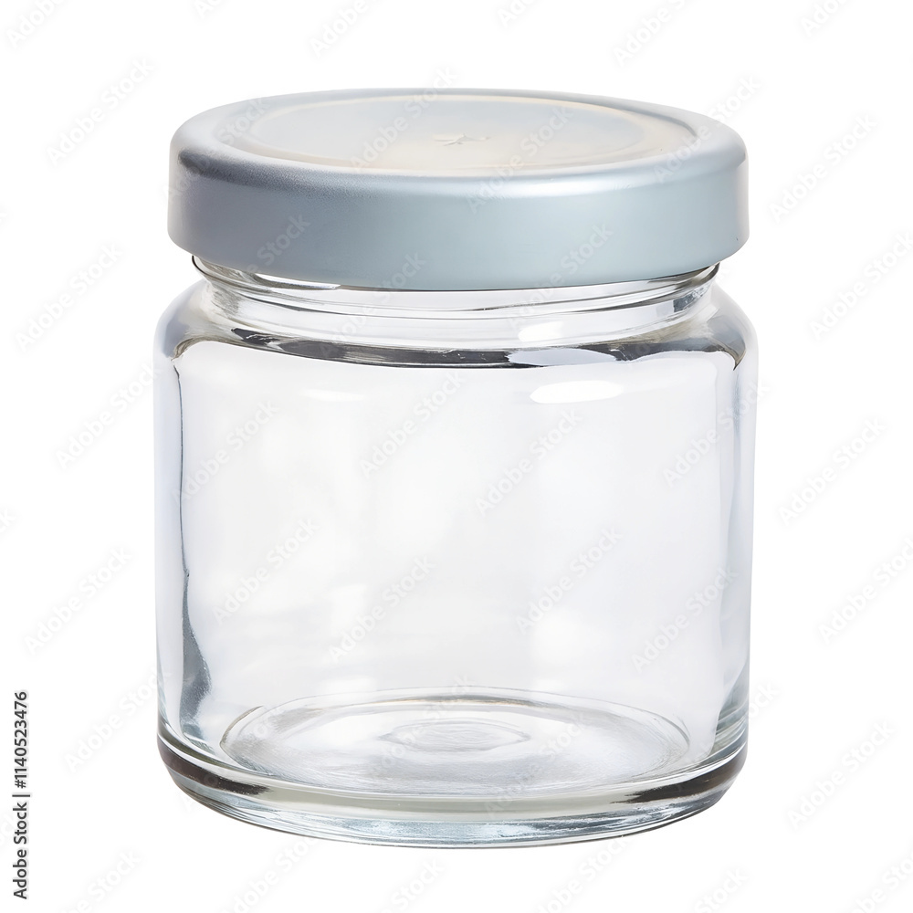 Spice jar - A small, transparent glass jar with a screw-top lid, used for storing spices. Hovering on a transparent background, shadow-free. Spice jar - A small, transparent glass jar with a screw-top lid, used for storing spices. Hovering on a transparent background, shadow-free.