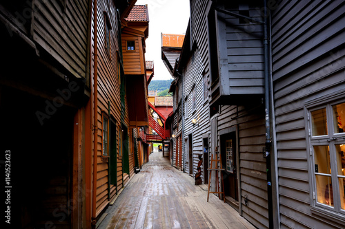 The characteristic houses of the city of Bergen in Norway photo