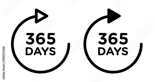 365 Day Icons pack in outlined and flat versions