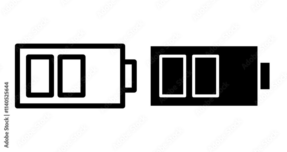 Battery Icons pack in outlined and flat versions Battery Icons pack in outlined and flat versions