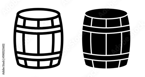 Barrel Icons pack in outlined and flat versions