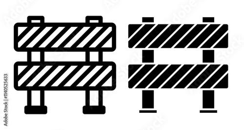 Barrier Icons pack in outlined and flat versions