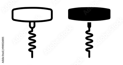 Corkscrew Icons pack in outlined and flat versions