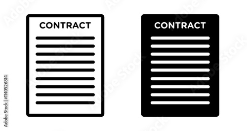 Contract Icons pack in outlined and flat versions