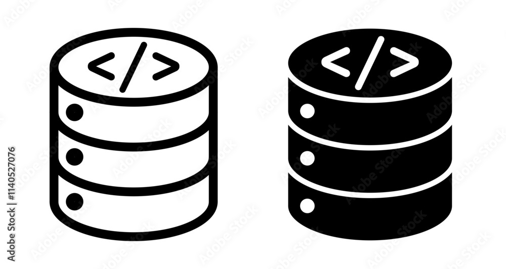 Database Icons pack in outlined and flat versions Database Icons pack in outlined and flat versions