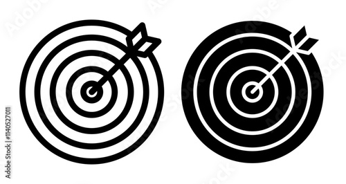 Darts Icons pack in outlined and flat versions