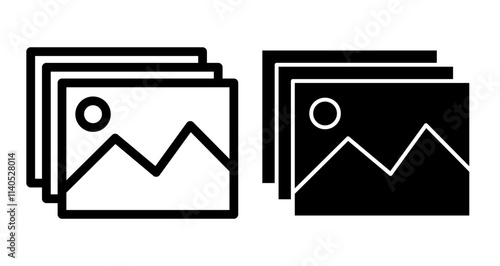 Gallery Icons pack in outlined and flat versions