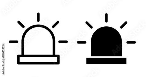 Gyrophare Icons pack in outlined and flat versions