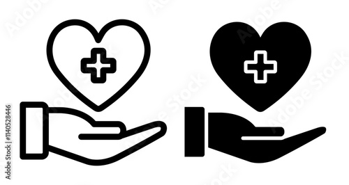 Health care Icons pack in outlined and flat versions