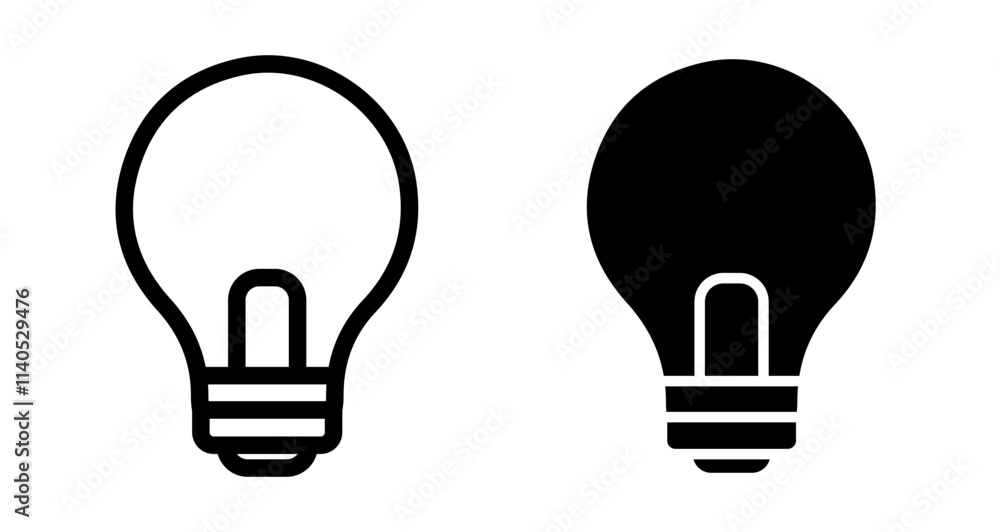 Light bulb Icons pack in outlined and flat versions Light bulb Icons pack in outlined and flat versions