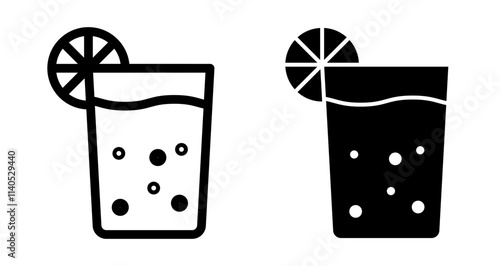 Lemonade Icons pack in outlined and flat versions