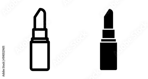 Lipstick Icons pack in outlined and flat versions